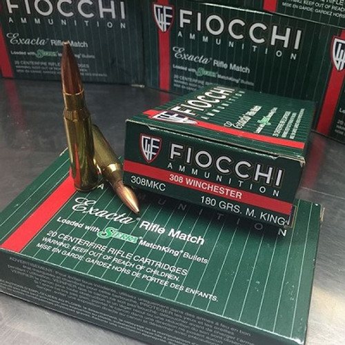 Fiocchi Exacta Match 308 Win FI308MKC 180 Grain Boat Tail Hollow Point 20 Rounds