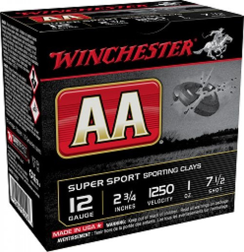 Winchester 12 Gauge Ammunition AASC12507 2-3/4" #7.5 Shot 1oz 1250fps CASE 250 Rounds