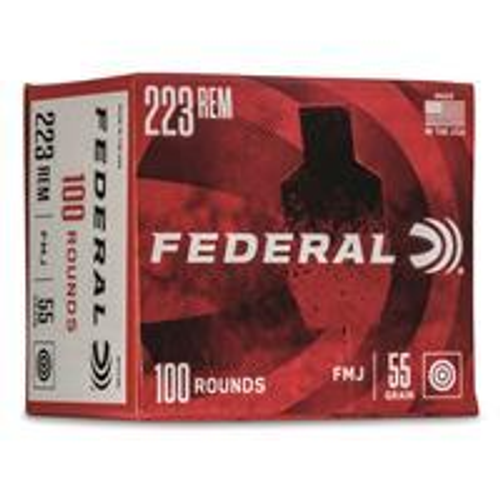 Federal 223 Rem Ammunition BP223BL 55 Grain Full Metal Jacket 100 Rounds