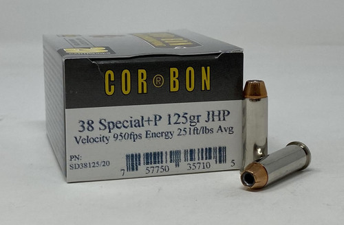 Corbon 38 Special Special +P 125 Grain Jacketed Hollow Point 20 Rounds