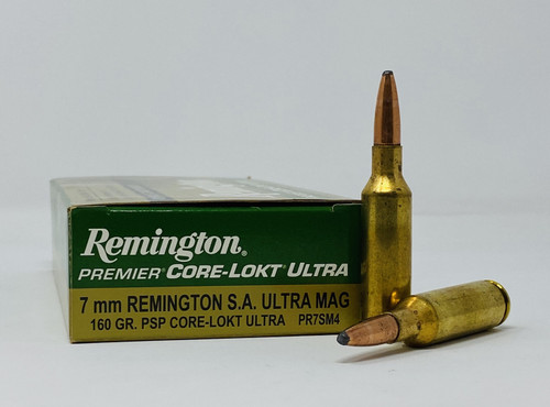 Remington 7mm Rem S.A. Ultra Mag Ammunition PR7SM4 160 Grain Core-Lokt Ultra Soft Point 20 Rounds