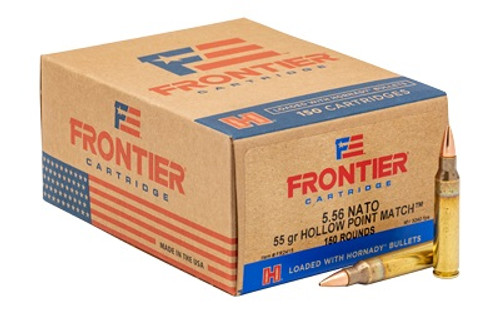 Hornady 5.56 NATO Ammunition Frontier HFR2415 55 Grain Hollow Point Match 150 Rounds