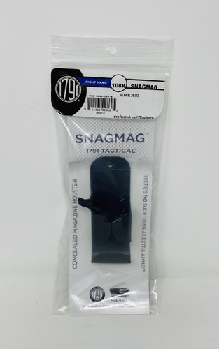1791 Gunleather SnagMag Concealed Magazine Holster Right Hand Size 108 1791TACSNAG108R Black Fits Glock 26/27