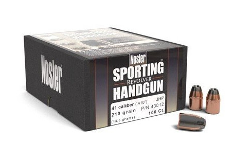 Nosler 41 Caliber Bullet 43012 210 Grain Jacketed Hollow Point Sporting Handgun Revolver 100 Count