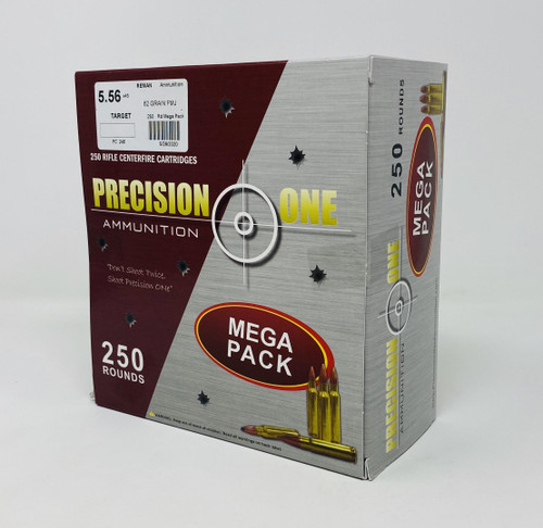 Precision One 5.56x45mm Ammunition PONE246 62 Grain FMJ * REMAN* 250 Rounds