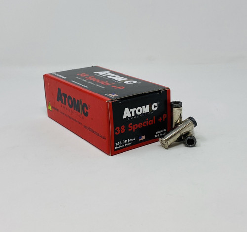 Atomic 38 Special +P Ammunition ATOM00419 148 Grain Lead Hollow Point 50 Rounds