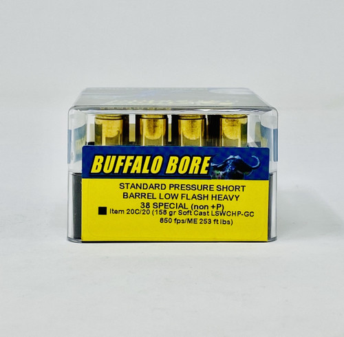 Buffalo Bore 38 Special Ammunition BBA20C20 158 Grain Soft Cast Hollow Point 20 Rounds