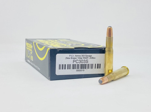 P.C.I. 303 Savage Ammunition PC303S 150 Grain Round Nose Soft Point 20 Rounds