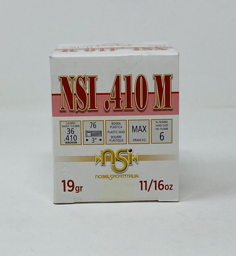 Nobel Sport Italia .410 Bore Ammunition ANS4136CASE 3" 6 Shot CASE 250 Rounds