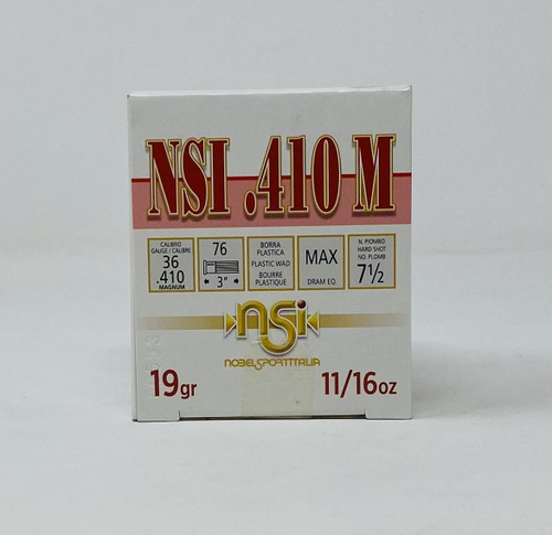 Nobel Sport Italia .410 Bore Ammunition ANS41375CASE 3" 7-1/2 Shot CASE 250 Rounds