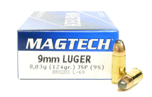 Magtech 9mm Luger Ammunition MT9S 124 Grain Jacketed Soft Point 50 Rounds