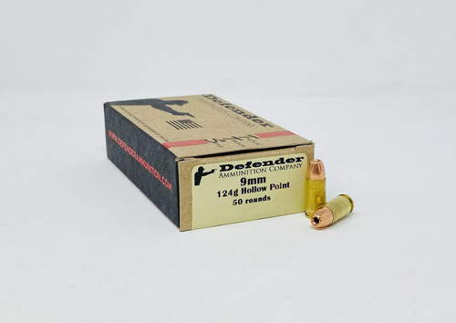 Defender 9mm Luger *REMAN* Ammunition DEF9MM124HP 124 Grain Hollow Point 50 Rounds