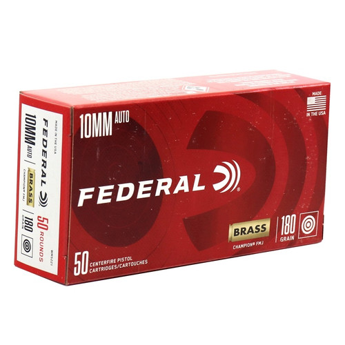 Federal 10mm Auto Ammunition WM5221 180 Grain Champion Full Metal Jacket 50 Rounds