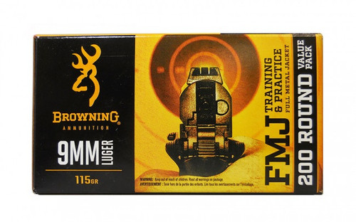 Browning 9mm Luger Ammunition B191800096 115 Grain Full Metal Jacket 200 Rounds