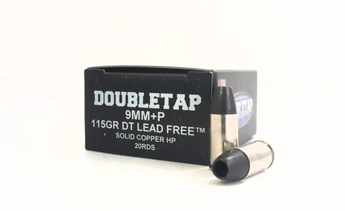 DoubleTap 9mm +P Ammunition DT9DTLFHP20 115 Grain Solid Copper Hollow Point 20 Rounds