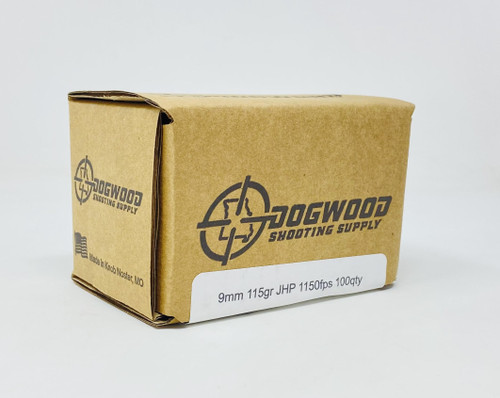 Dogwood Shooting Supply 9mm Luger Ammunition DW9200 115 Grain Jacketed Hollow Point 100 Rounds