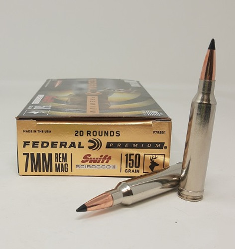 Federal Premium 7mm Rem Mag Ammunition P7RSS1 150 Grain Ballistic Tip 20 Rounds