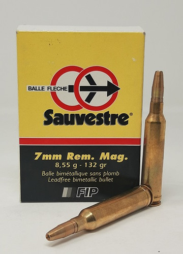 Sauvestre 7mm Rem Mag Lead Free Ammunition AM1841 132 Grain Hollow Point 4 Rounds