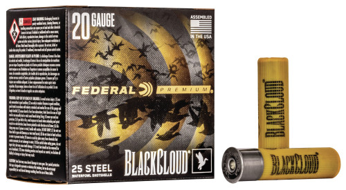 Federal Premium BlackCloud 20 Gauge Ammunition PWBX2094 3" 1 oz #4 Steel Shot 25 Rounds