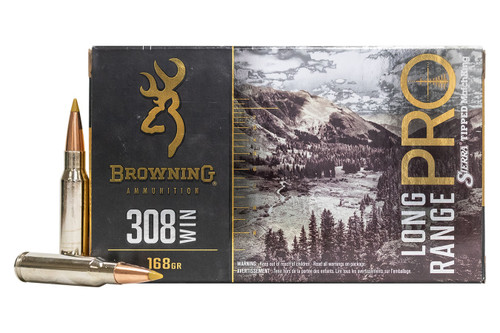 Browning 308 Win Ammunition B192503081 168 Grain Sierra Tipped MatchKing Ballistic Tip 20 Rounds