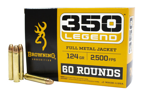 Browning 350 Legend Ammunition B192803502 124 Grain Full Metal Jacket 60 Rounds