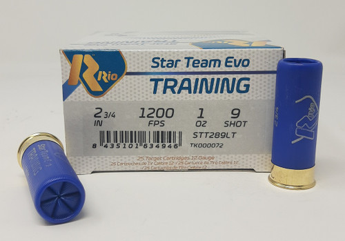 Rio Star Team Evo Training 12 Gauge Ammunition STT28LT9CASE 2-3/4" 1 oz #9 Shot CASE 250 Rounds