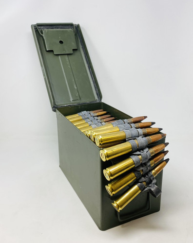 Maine Cartridge Company 50 BMG Ammunition MCC50BMGAPLINKCAN 700 Grain Black Tip Armor Piercing FMJ Linked CAN 100 Rounds