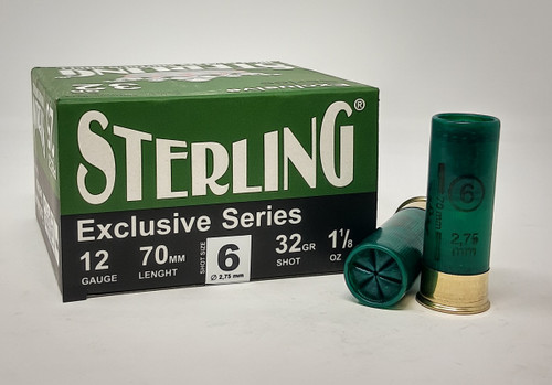 Sterling 12 Gauge Ammunition STRLG1232G6CASE 2-3/4" 1-1/8 oz #6 Shot CASE 250 Rounds