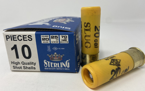 Sterling 20 Gauge Ammunition  STRLG20SLUG 2-3/4" 7/8 oz Big Game Slug 1295fps 10 Rounds