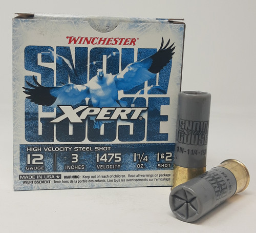 Winchester 12 Gauge Ammunition WXS12312 Snow Goose Expert 3" 1-1/4 oz 1&2 Shot 25 Rounds