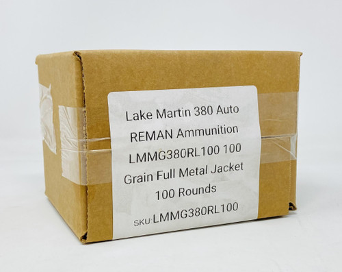 Lake Martin Machine Gun 380 Auto *REMAN* Ammunition LMMG380RX 100 Grain Full Metal Jacket 100 Rounds