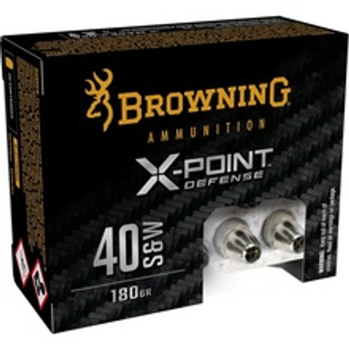 Browning X-Point Defense 40 S&W Ammunition B191700402 180 Grain Hollow Point 20 Rounds