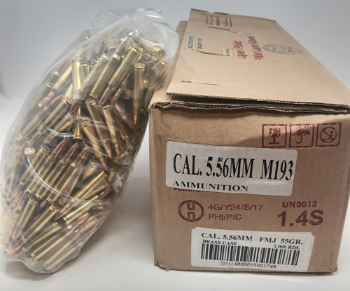 Armscor 5.56x45mm NATO M193 Ammunition ARM50174BPCASE 55 Grain Full Metal Jacket CASE 1000 Rounds