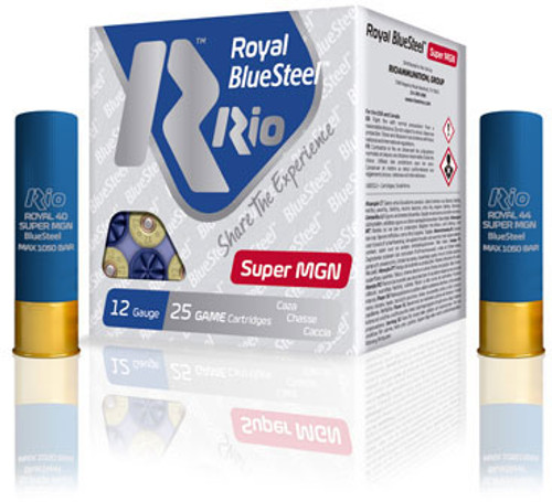 Rio Royal Blue Steel Super Magnum 12 Gauge Ammunition RBSSM442 3-1/2" 1-9/16oz #2 Shot Box 25 Rounds