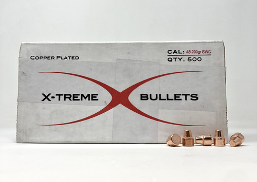 X-Treme 45 Caliber (.452) Copper Plated Semi-Wadcutter Flat Point 200 Grain Projectile XTB45200SWC 500 Pieces
