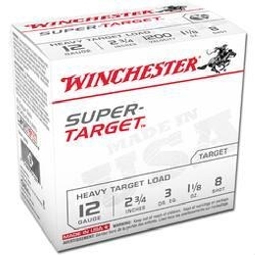 Winchester 12 Gauge Ammunition Target TRGT12M8 2 3/4" 1-1/8oz #8 shot 1200 FPS 25 rounds