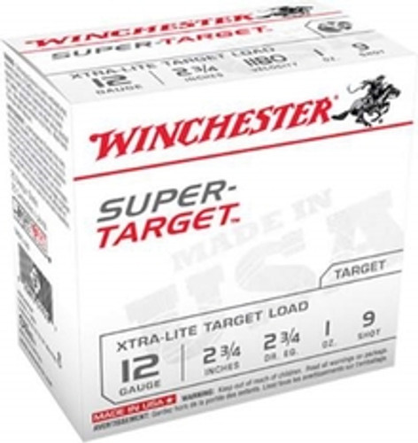Winchester 12 Gauge Ammunition Light Target TRGTL129 2-3/4" 1oz #9 shot 1180 FPS 25 rounds