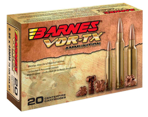 Barnes Vor-Tx 5.56x45mm Ammunition BRNS31191 70 Grain Boat Tail Hollow Point 20 Rounds