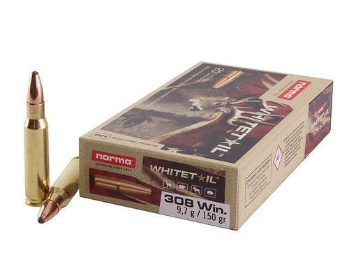 Norma Whitetail 308 Win Ammunition NORMA20177382 150 Grain Soft Point 20 Rounds