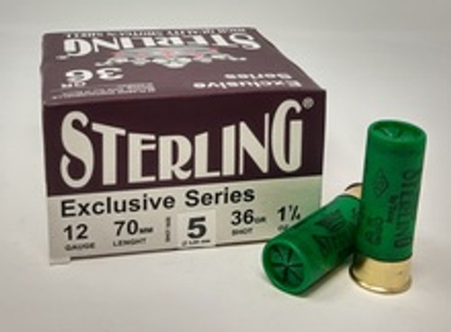 Sterling Exclusive Series 12 Gauge Ammunition STRLG1236G5X 2-3/4" 1-1/4 oz #5 Shot 25 Rounds