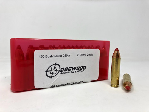 Dogwood 450 Bushmaster Ammunition DW4550A 250 Grain Ballistic Tip 20 Rounds