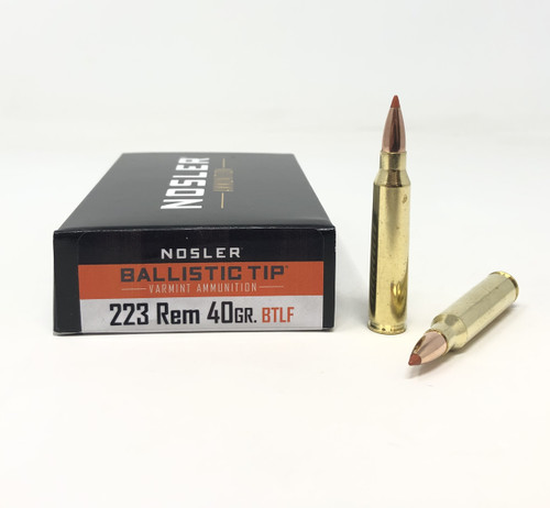 Nosler 223 Rem Ammunition NOS61048 40 Grain Ballistic Tip Lead-Free 20 Rounds