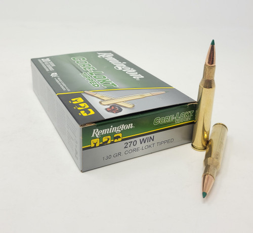 Remington Core-Lokt 270 Win Ammunition RT270WA 130 Grain Ballistic Tip 20 Rounds