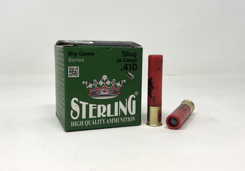 Sterling 410 (36 GA) Ammunition Slug 2-1/2" 1/4oz STRLG410SLUG 25 Rounds