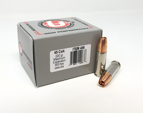 Underwood 45 Colt Ammunition 220 Grain Maximum Expansion UW458 20 Rounds