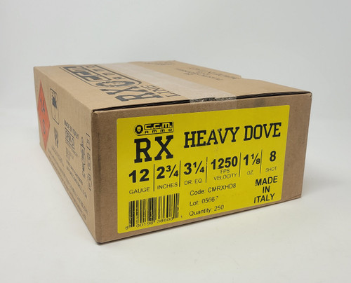 Clever Heavy Dove 12 Gauge Ammunition CMRXHD8 2-3/4" 1-1/8oz #8 Shot 1250fps CASE 250 Rounds