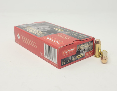 Norma 40 S&W Ammunition NORMA620740050 180 Grain Full Metal Jacket 50 Rounds
