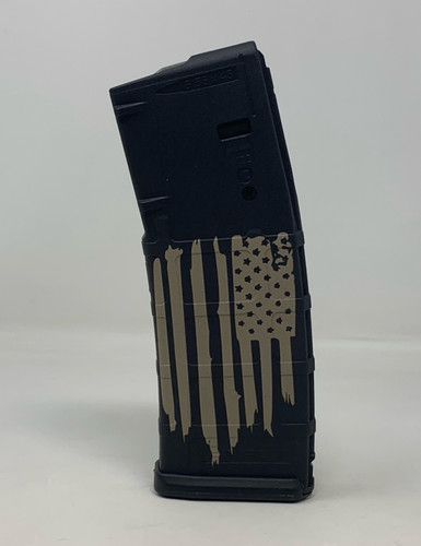 Magpul GEN 2 AR-15 5.56x39mm/.223 Rem Magazine with Tattered American Flag Double-Sided Engraving 30 Rounder