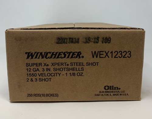 Winchester 12 Gauge Ammunition WEX12312CASE 3" 1-1/8 oz #2&3 Steel Shot CASE 250 Rounds