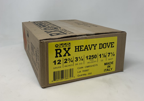 Clever RX Heavy Dove 12 Gauge Ammunition CMRXHD75CASE 2 3/4" 1 1/8 oz #7 1/2 shot 250 Round Case